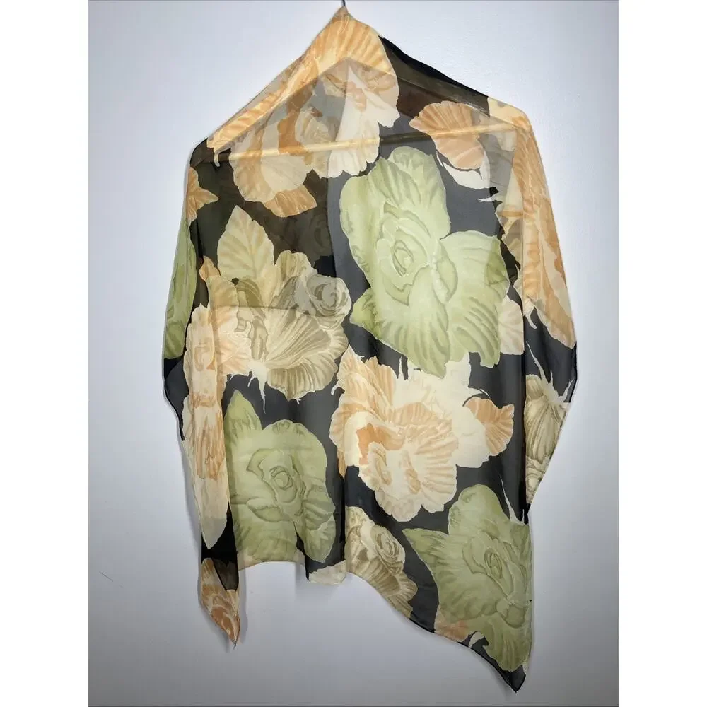 Echo Silk Scarf Floral Colorful Lightweight Vacation 34